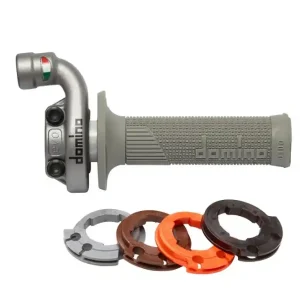 Kup teraz DOMINO Rolgaz uniwersalny aluminiowy kompletny KRK EVO Z MANETKAMI D-LOCK (KOMPATYBILNY Z ORYGINALNYMI LINKAMI KTM 4T LUB DEDYKOWANYMI)