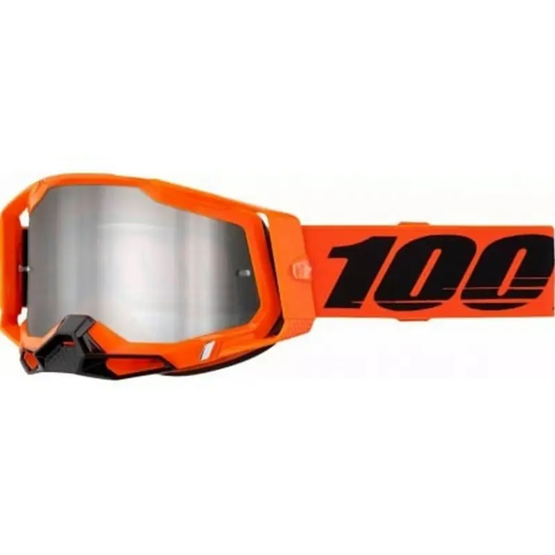 100 PROCENT WYPRZEDAŻ GOGLE RACECRAFT 2 NEON ORANGE - SILVER FLASH LENS KOLOR POMARAŃCZOWY/CZARNY SZYBA SREBRNE LUSTRO Tylko do końca tygodnia