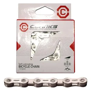CLARK‘S łańcuch rowerowy YBN CSL-H10CR SHIMANO CAMPAGNOLO SRAM (10 Biegów, 1/2"x11/128" dł.116 ogniw, szer.5.9mm, spinka do łańcucha, Super Lekki, Chromowy) samosmarujący srebrny Sprawdź teraz