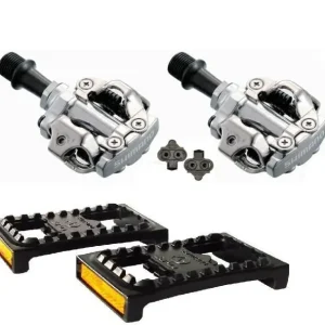 SHIMANO PD M540 pedały rowerowe MTB SPD z blokami srebrne + nakładki SM PD22 Okazja
