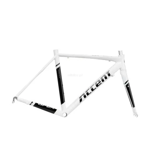 Okazja ACCENT APEX SET aluminium rama +widelec biało-czarna połysk rozmiar 520 (s)