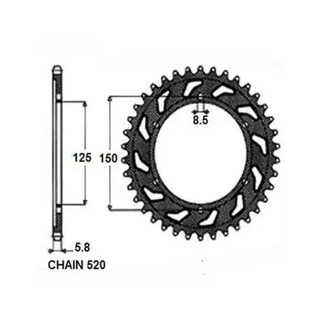 Darmowy zwrot Zębatka Napędzana Sunstar Sunr1-3547-40 (Jtr897.40)