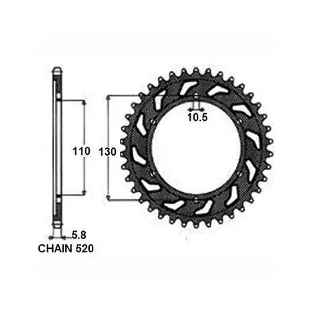 Dostępne od ręki Zębatka Napędzana Sunstar Aluminiowa Sunr5-3471-45