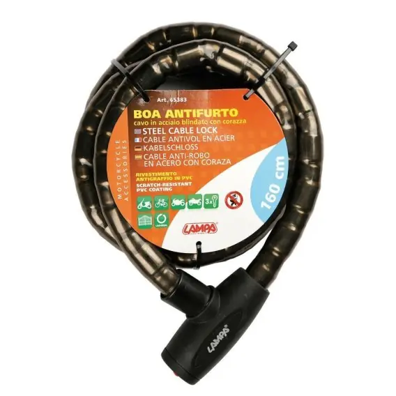 Rabat 65383 Boa, hartowana stalowa linka zabezpieczająca, powlekana tworzywem sztucznym Ø 24 mm - 160 cm