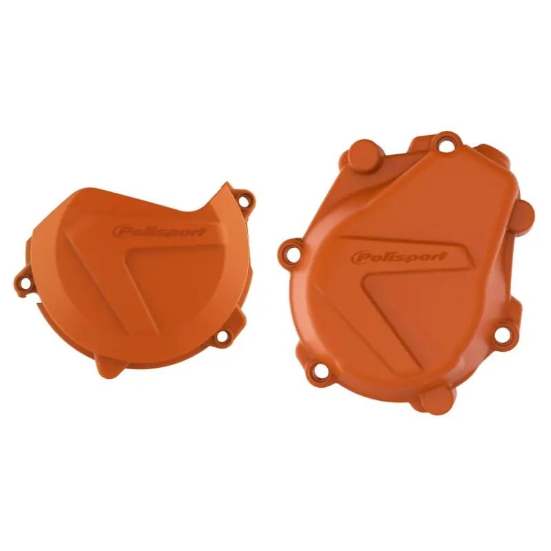 Wysoka jakość POLISPORT ZESTAW OSŁONA POKRYWY (DEKLA) ALTERNATORA ORAZ OSŁONA POKRYWY SPRZĘGŁA KTM EXC-F/XC-F 450 ‘16-‘22; HUSQVARNA FC 450 ‘16-‘18 KOLOR POMARAŃCZOWY (846700002+8460400002)