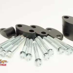 Popularny ACCEL MOCOWANIE/PODWYŻKI KIEROWNICY (DÓŁ-22,2/GÓRA-22,2MM) (PLASTERKI 18+5+10+6=39MM) KOLOR CZARNY (BMA-02BK)