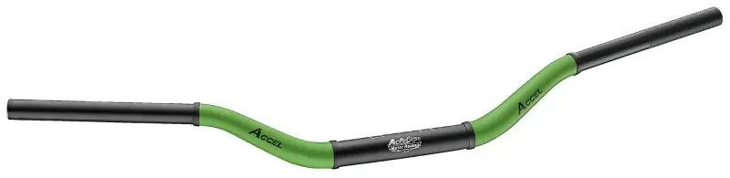 Wyjątkowa oferta ACCEL KIEROWNICA ALUMINIOWA 28,6 MM TAPER MX WZÓR YAMAHA YZ WYSOKA (7075-T6) ERGAL DWUKOLOROWA ZIELONY+CZARNY (SZER. 803MM, WYS. 92MM)