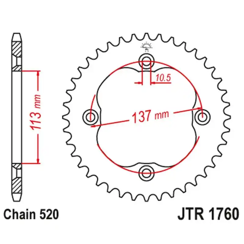 Hit cenowy JT ZĘBATKA TYLNA 4509 35 SUZUKI LTZ 400 ‘09-12 ‘ (LT-Z), LTR 450 ‘06-10 ‘ (LT-R) (450935JT) (ŁAŃC.520)