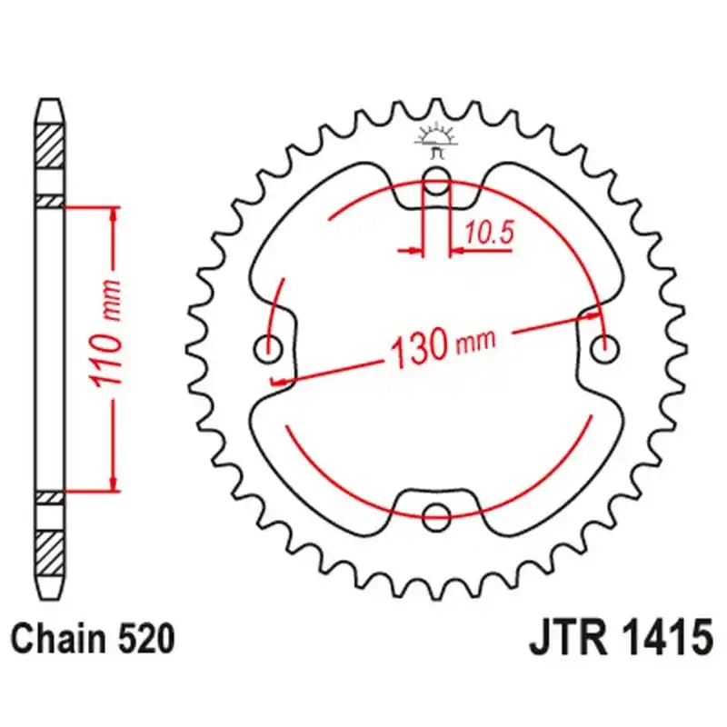 Bezpieczne zakupy JT ZĘBATKA TYLNA 4303 40 KAWASAKI KSF 450 (KFX 450) ‘08-14 ‘ (ATV) (430340JT) (ŁANC.520)