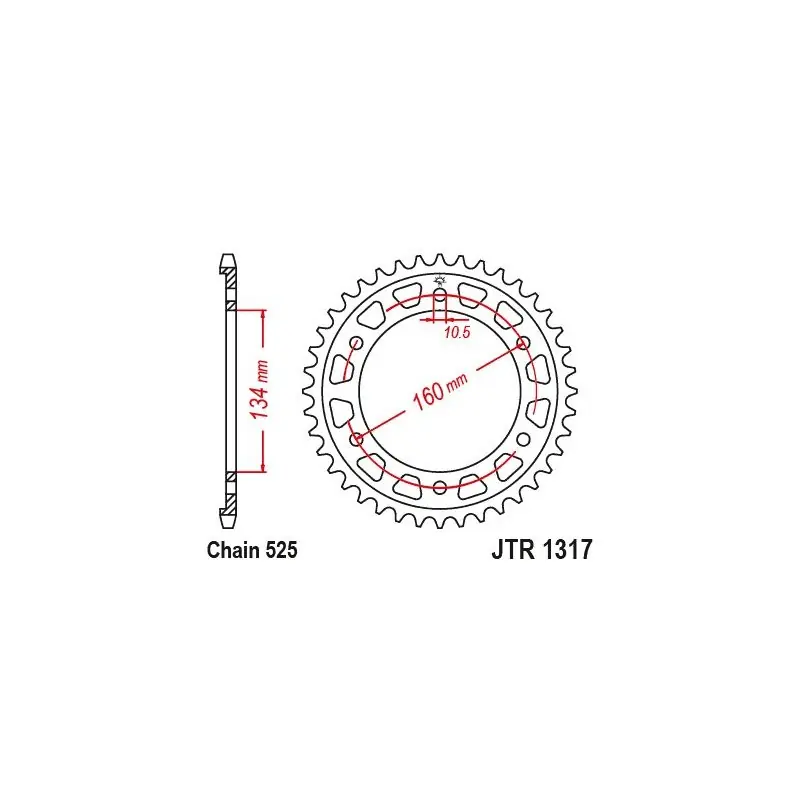 Bezpieczna płatność JT ZĘBATKA TYLNA 4405 40 HONDA CBR 1000RR 17-23 (SC77), CBR 1000SP 17-19 (JTR1317.40)* (ŁAŃC. 525)