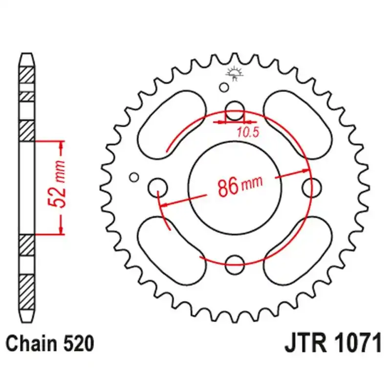 Hit cenowy JT ZĘBATKA TYLNA 4621 31 KYMCO MXU/MXR50/150 ‘02- ‘13 (462131JT) (ŁAŃC. 520)