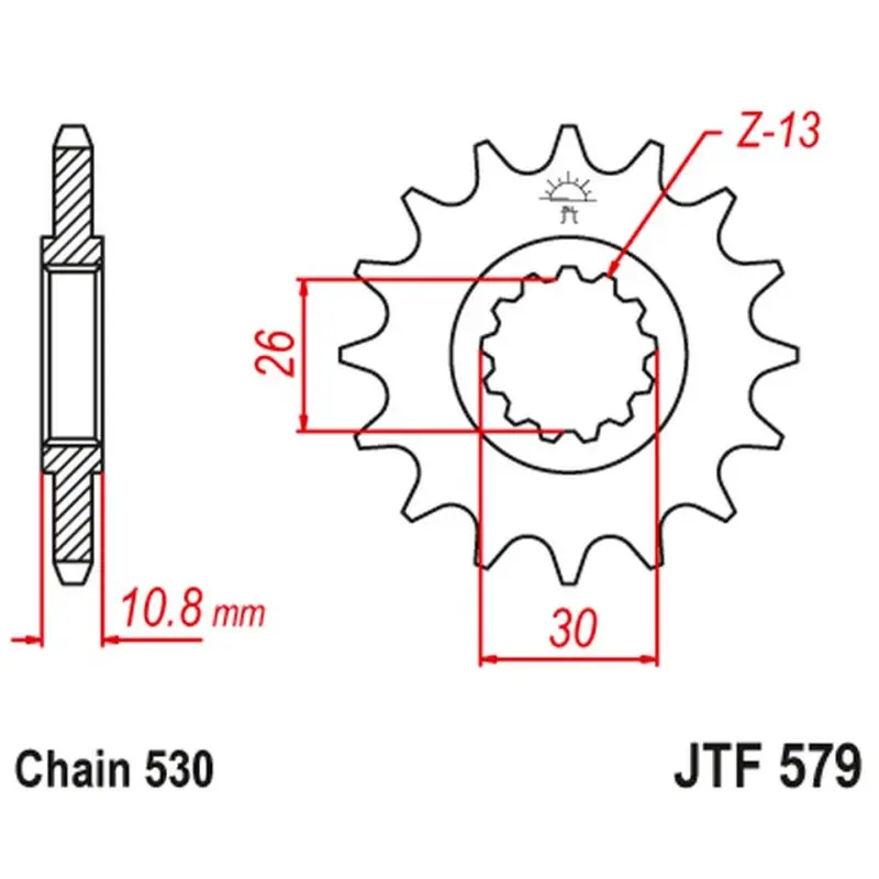 Hit sprzedaży JT ZĘBATKA PRZEDNIA 579 14 YAMAHA R1/ FJ 1200/ XJR (57914JT) (ŁAŃC. 530)