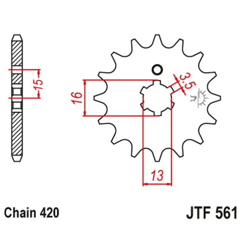 Ekspresowa dostawa JT ZĘBATKA PRZEDNIA 415 16 YAMAHA RD 80 MX ‘81-82 ‘ (41516JT) (ŁAŃC. 420)