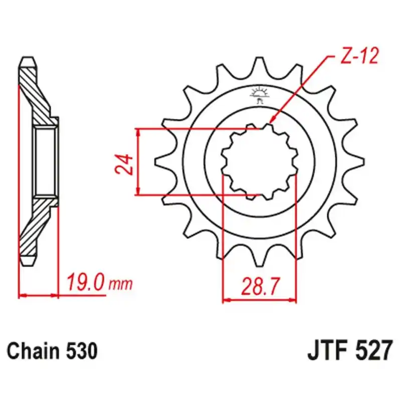 Bezpieczna płatność JT ZĘBATKA PRZEDNIA 532 17 KAWASAKI ZX10 ‘88-90 ‘ (ZX 1000 B1-B3) (53217JT) (ŁAŃC. 530)