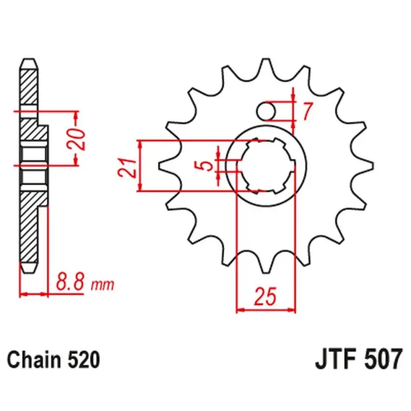 Darmowy zwrot JT ZĘBATKA PRZEDNIA 507 13 KAWASAKI KX 250 ‘79-86 ‘ KX 500 ‘83-86 ‘ KLT200/250 ‘80-85 ‘ HUSQVARNA CR/WR 250/360 ‘90-98 ‘ (50