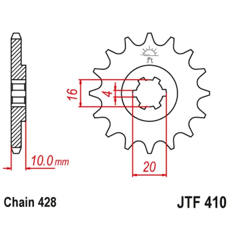Darmowy zwrot JT ZĘBATKA PRZEDNIA 799 16 SUZUKI GZ 125 ‘98- ‘11 (-1), GN 125, VL 125 INTRUDER (79916JT) (ŁAŃC. 428)