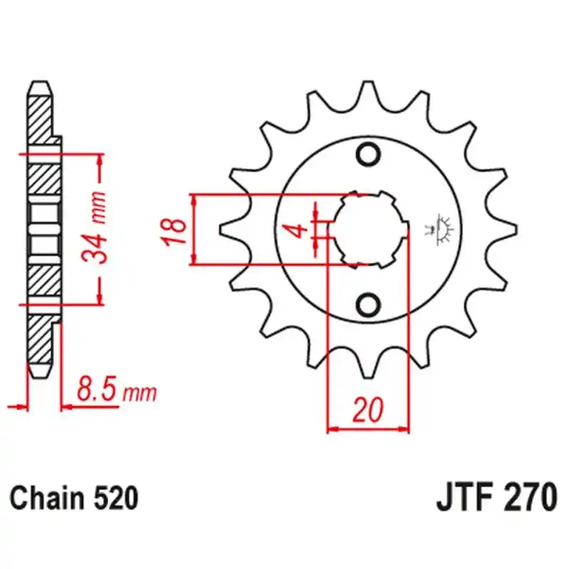 Dostępne od ręki JT ZĘBATKA PRZEDNIA 2046 15 HONDA CA 125 ‘95-01 ‘, CB/CBX/CM/CMX 250 ‘83-16 ‘ (204615JT) (ŁAŃC. 520)