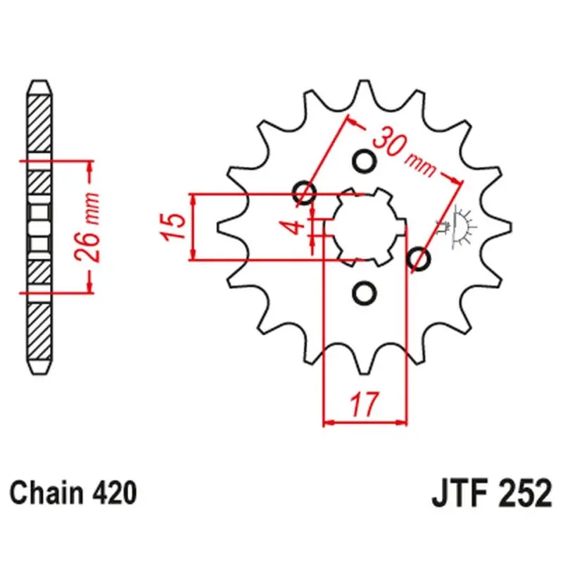 Bezpieczna płatność JT ZĘBATKA PRZEDNIA 261 12 HONDA MBX/MTX 50 (26113JT) (ŁAŃC. 420)