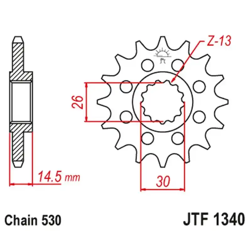JT ZĘBATKA PRZEDNIA 1340 18 HONDA CB 1100 SA / EX ‘14- ‘19, CB 1100 RS 17- ‘20 (JTF1340.18) (ŁAŃC. 530) Obniżka ceny