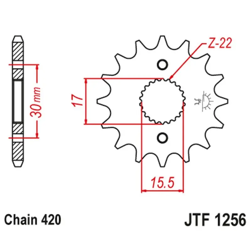 Dodaj do koszyka JT ZĘBATKA PRZEDNIA 332 16 HONDA CRF 50F ‘04- ‘12, XR 50 ‘00- ‘03 (33216JT) (ŁAŃC. 420)