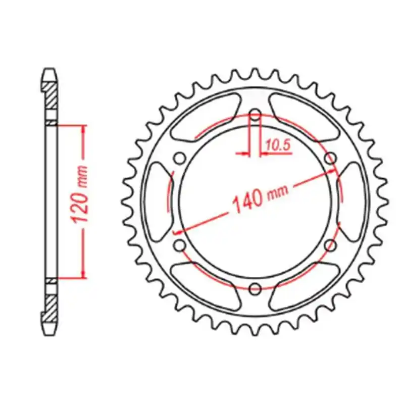 Bezpieczne zakupy MTX PARTS ZĘBATKA TYLNA 498 42 KAWASAKI VN 800 CLASSIC ‘96- ‘06, VN 800 VULKAN ‘97- ‘05 (JTR499.42) (ŁAŃC. 530)