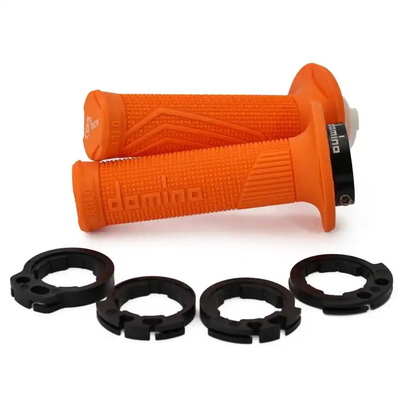 DOMINO MANETKI (GRIPY) OFF ROAD D-LOCK (Z ADAPTERAMI ROLGAZU - KTM, HUSQVARNA, GASGAS, HONDA, KAWASAKI, SUZUKI, YAMAHA) KOLOR PO Nowość
