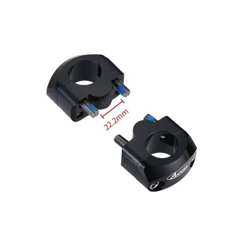 Ostatnie sztuki ACCEL MOCOWANIE/PODWYŻKI KIEROWNICY (DÓŁ-22,2/GÓRA-28,6MM) WYS. 20MM KOLOR CZARNY (BM-34BK22/28)