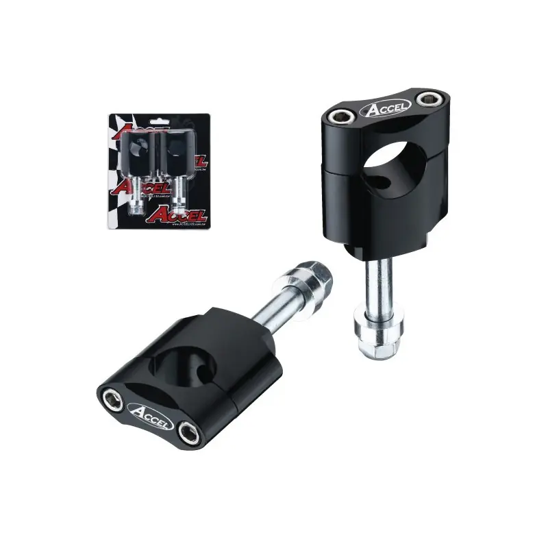 Tani ACCEL MOCOWANIE/PODWYŻKI KIEROWNICY (22,2MM) WYS. 45MM ZE ŚRUBĄ M12 KOLOR CZARNY (BM-13BK22)